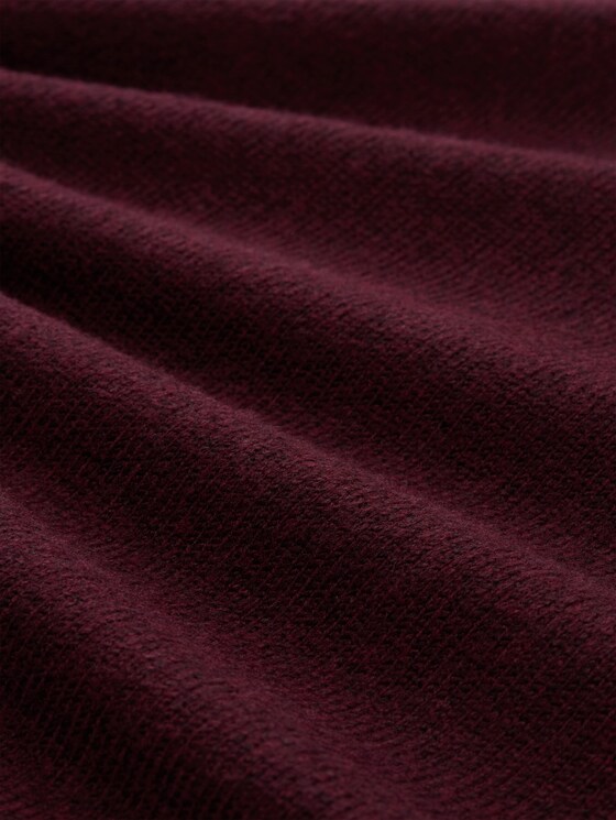 Plus Size - Loose fit knitted jumper with stand-up collar - Dark Red Mélange