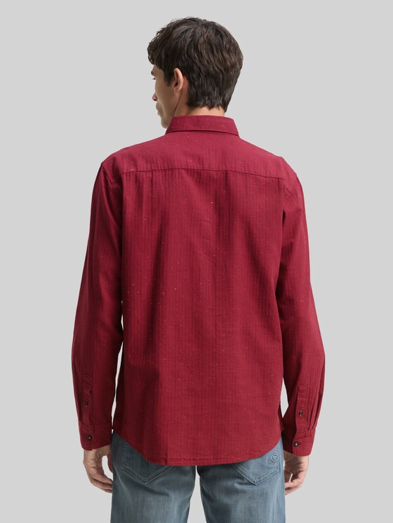 Regular fit shirt in a melange look - red nep structure