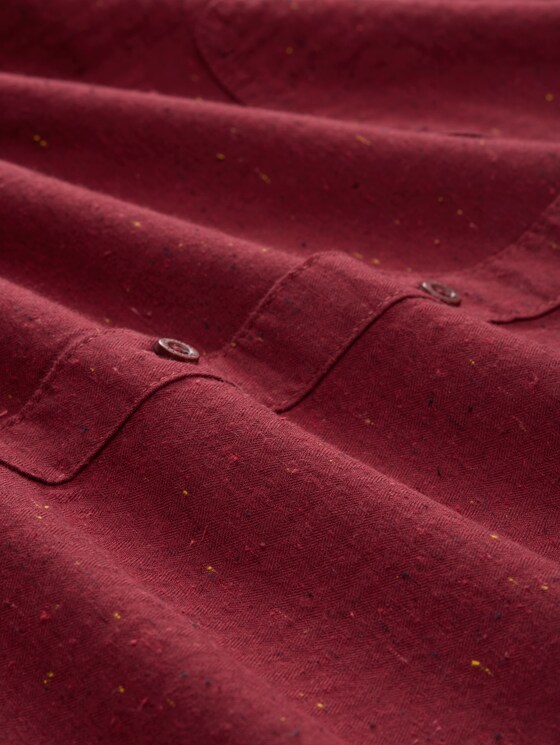 Regular fit shirt in a melange look - red nep structure