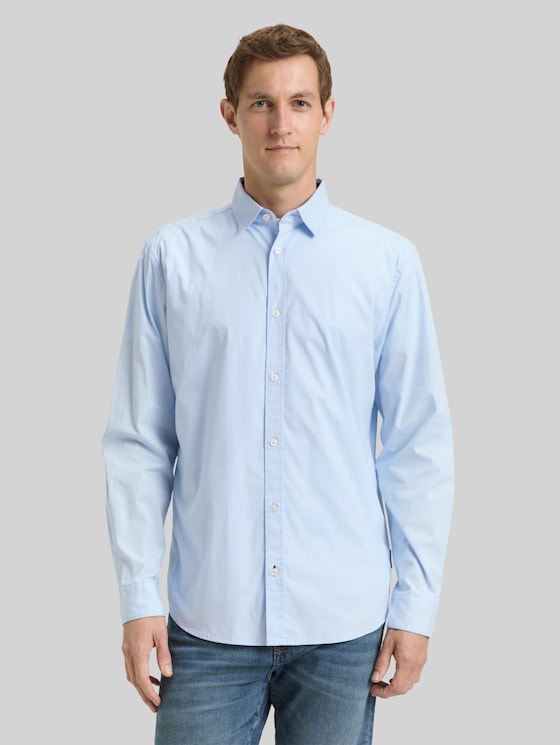Regular-fit shirt with stretch - Light Metal Blue