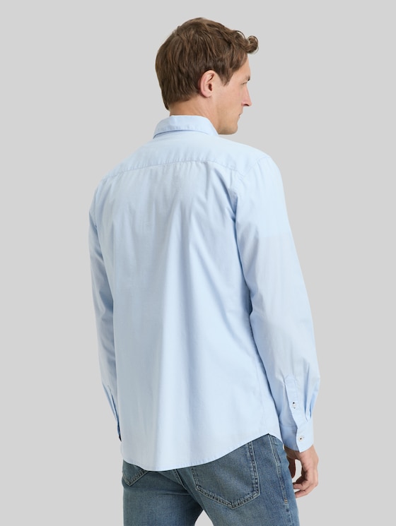 Regular-fit shirt with stretch - Light Metal Blue