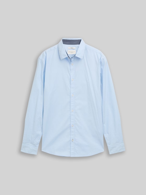 Regular-fit shirt with stretch - Light Metal Blue