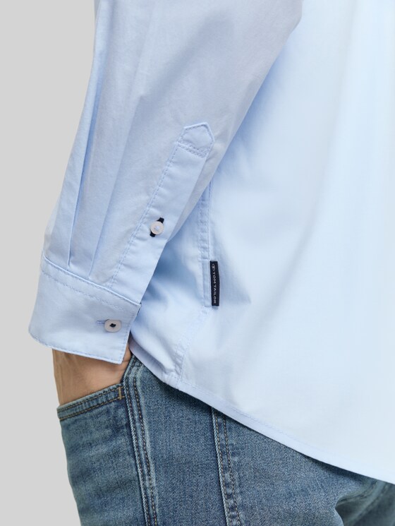 Regular-fit shirt with stretch - Light Metal Blue
