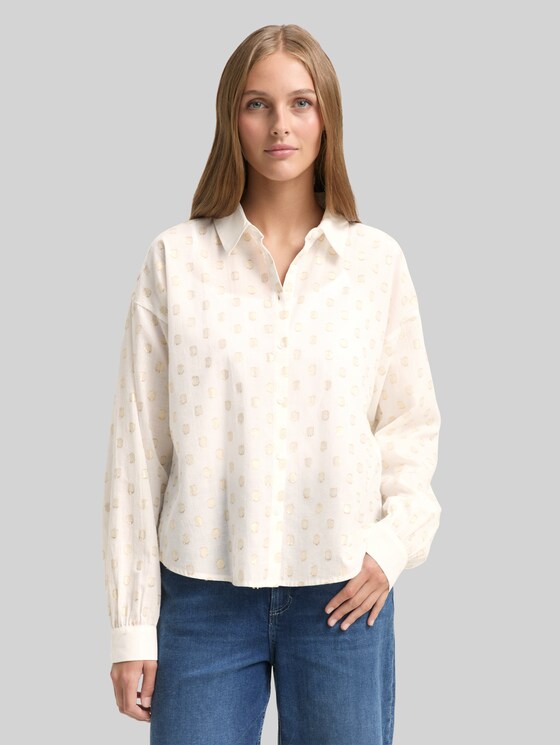 Shirt blouse with glitter dot pattern - glitter dot