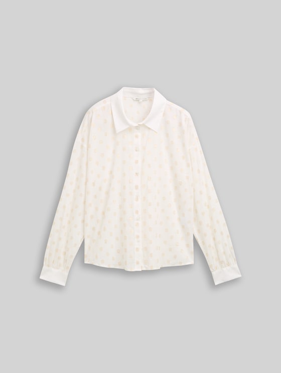 Shirt blouse with glitter dot pattern - glitter dot