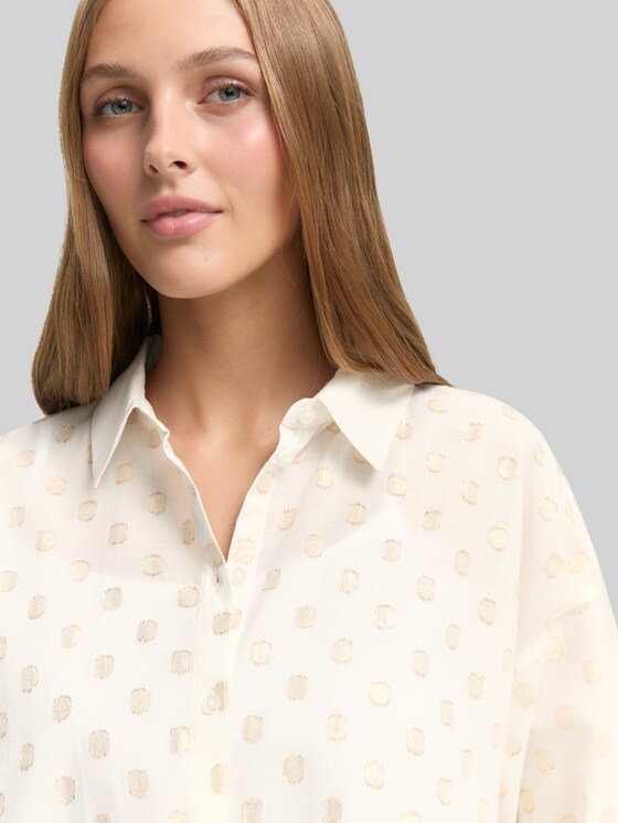 Shirt blouse with glitter dot pattern - glitter dot