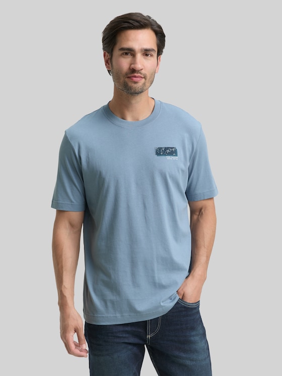 Printed T-shirt - faded denim blue