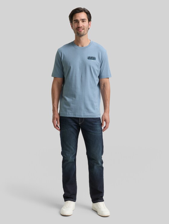 Printed T-shirt - faded denim blue
