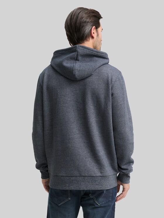 Hoodie sweatshirt with logo badge - navy grindle structure