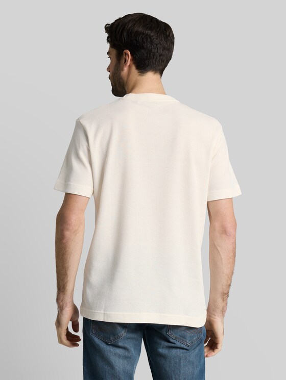 T-shirt with a waffle texture - Gardenia White