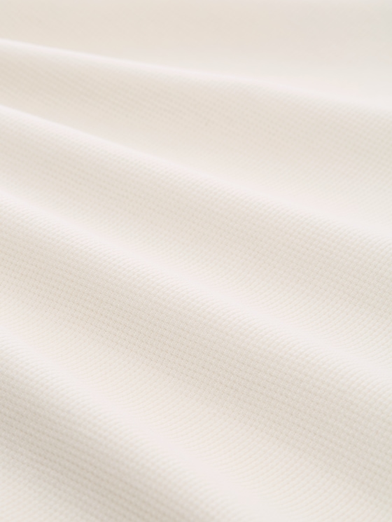 T-shirt with a waffle texture - Gardenia White