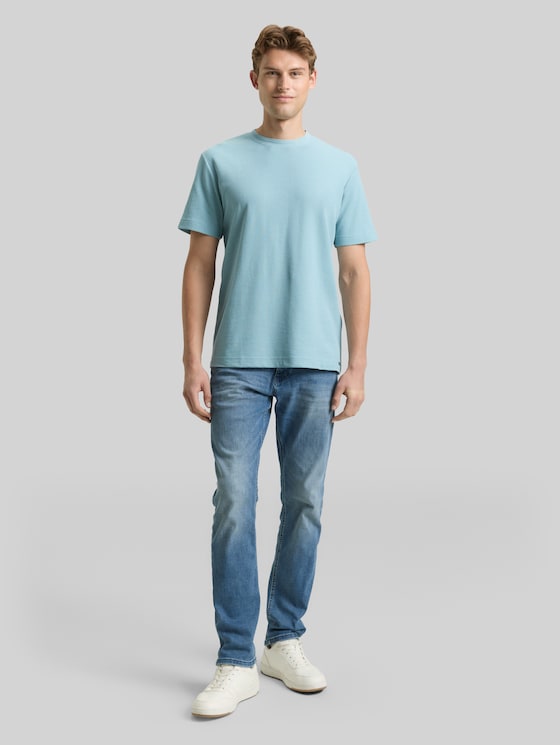 T-shirt with a waffle texture - tourmaline