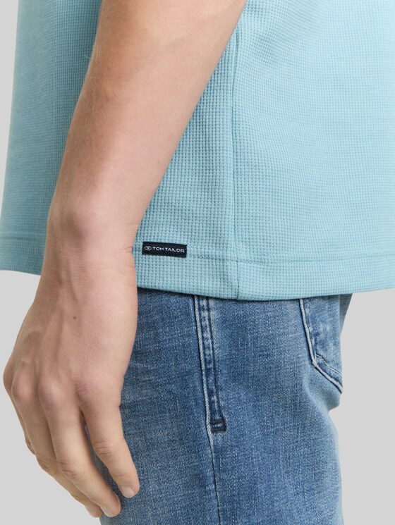 T-shirt with a waffle texture - tourmaline