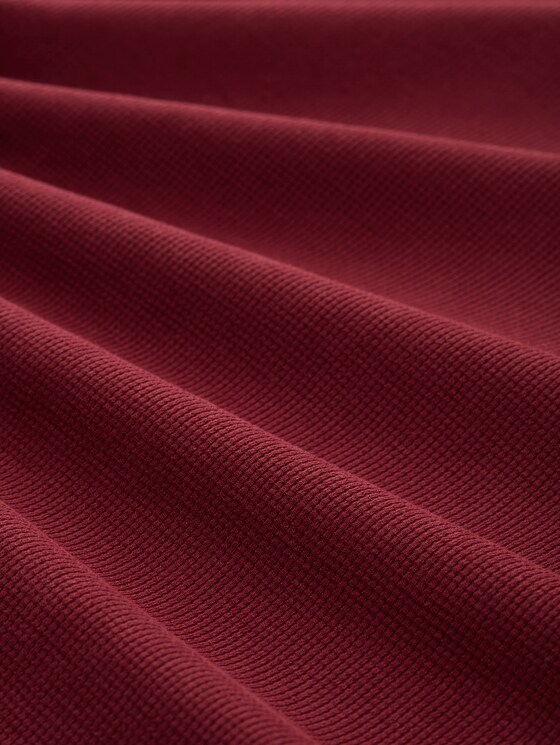 Long-sleeved top with a waffle texture - Cabarnet Bordeaux Red
