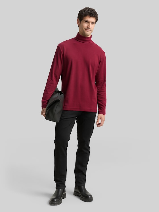Basic turtleneck top - Cabarnet Bordeaux Red