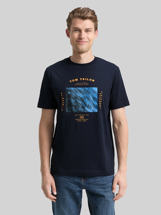 T-shirt with photo print - sky captain blue
