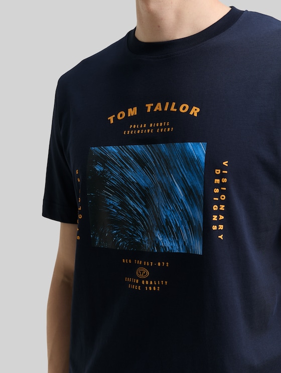 T-shirt with photo print - sky captain blue