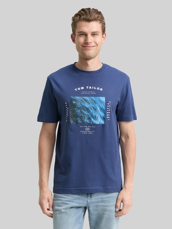 T-shirt with photo print - ocean blue