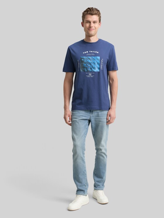 T-shirt with photo print - ocean blue