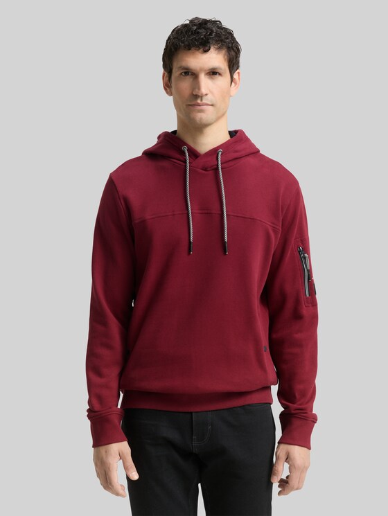 Hoodie sweatshirt with pockets - Cabarnet Bordeaux Red