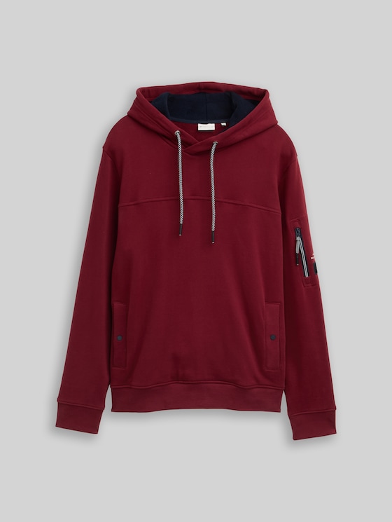 Hoodie sweatshirt with pockets - Cabarnet Bordeaux Red