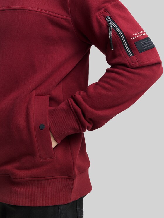 Hoodie sweatshirt with pockets - Cabarnet Bordeaux Red
