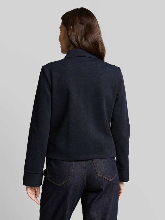 Regular fit piqué jacket - blue melange pique