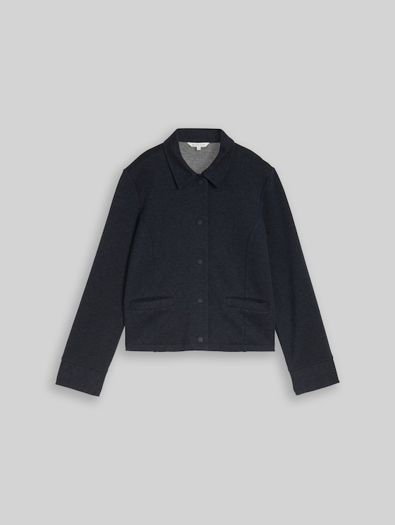 Regular fit piqué jacket - blue melange pique