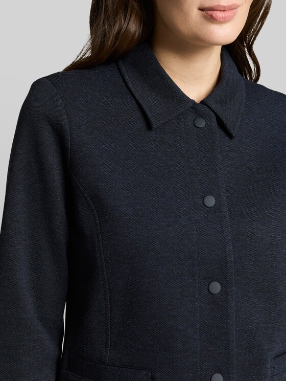 Regular fit piqué jacket - blue melange pique