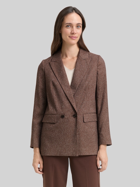 Loose fit blazer - dark pecan brown structure
