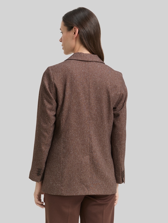 Loose fit blazer - dark pecan brown structure