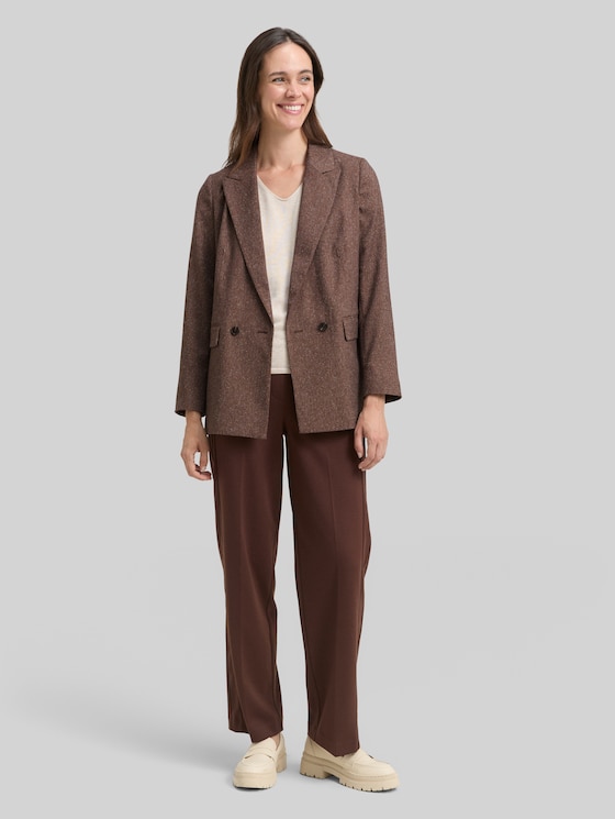 Loose fit blazer - dark pecan brown structure