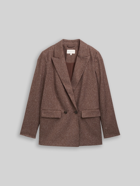 Loose fit blazer - dark pecan brown structure