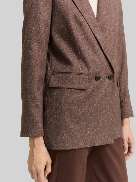 Loose fit blazer - dark pecan brown structure