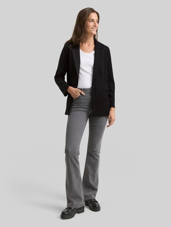 Loose fit blazer with glitter effect - pinstripe with lurex