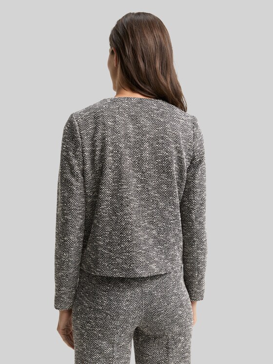 Regular fit bouclé jacket - salt pepper boucle structure