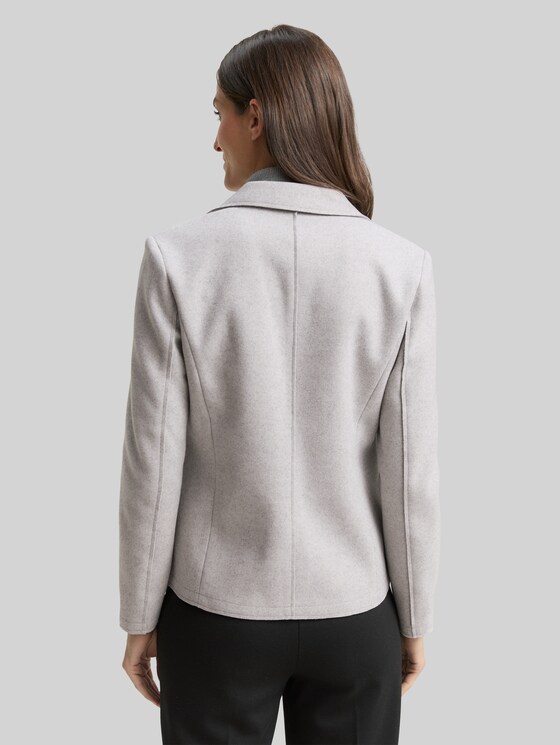 Slim fit blazer in melange look - medium silver grey melange