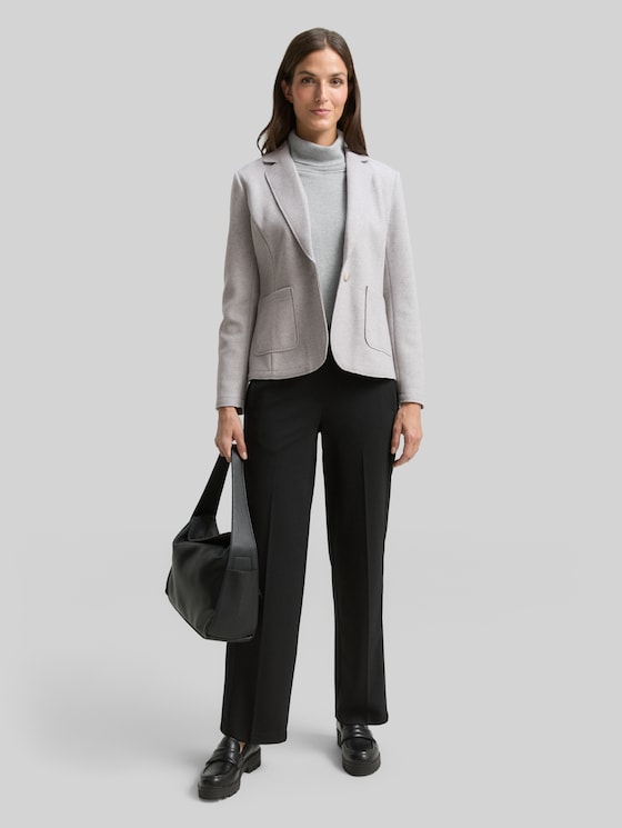 Slim fit blazer in melange look - medium silver grey melange