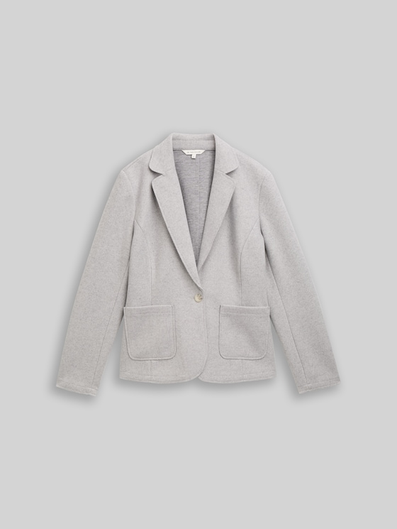 Slim fit blazer in melange look - medium silver grey melange