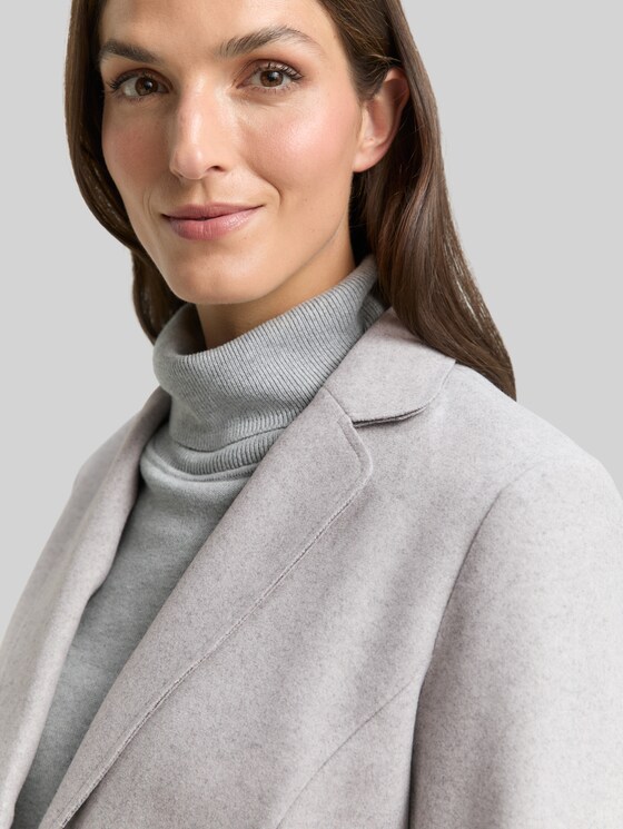 Slim fit blazer in melange look - medium silver grey melange