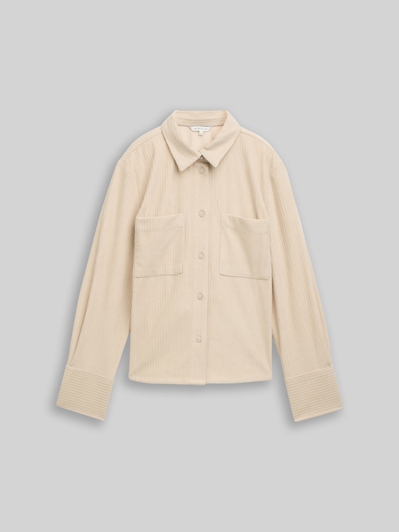 Loose fit corduroy blouse - sand stone beige