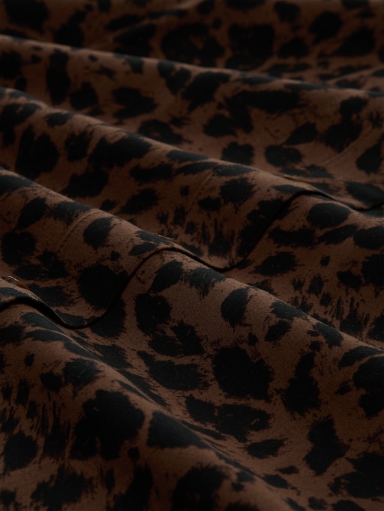 Blouse with leopard print - brown black small leo print