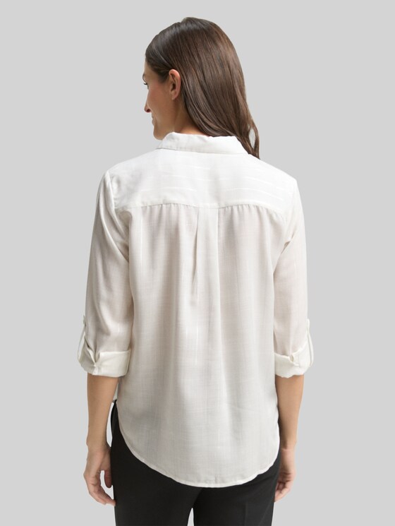 Blouse with glitter-effect stripes - white pinstripe with lurex