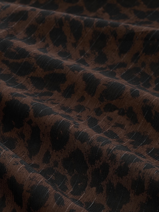 Chiffon blouse with leopard print - brown black small leo print