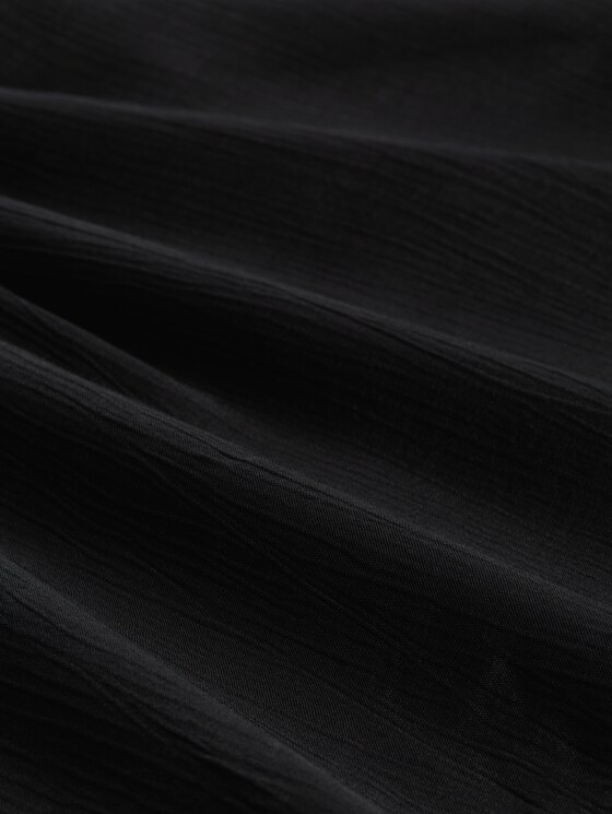Crinkle satin blouse - deep black