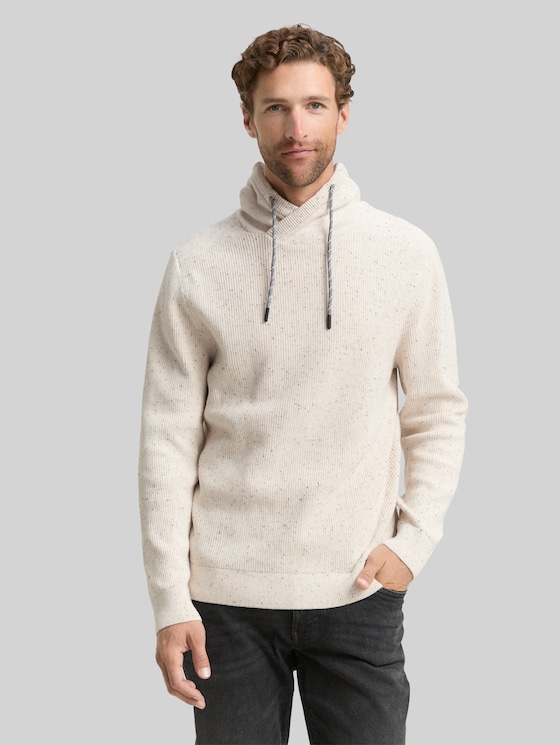 Snood Knitted jumper in a melange look - offwhite melange neps