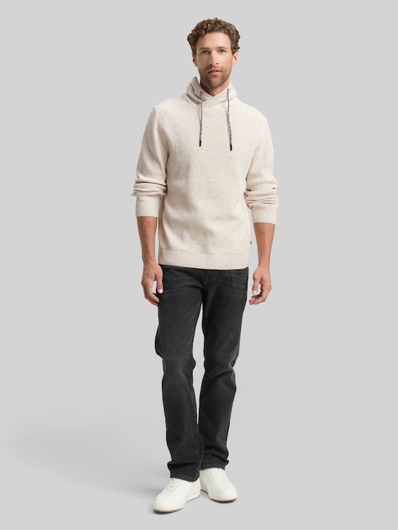 Snood Knitted jumper in a melange look - offwhite melange neps