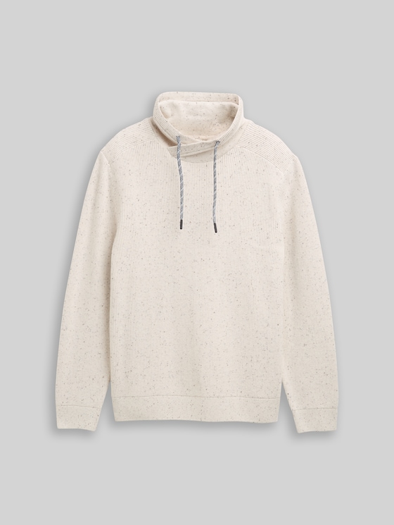 Snood Knitted jumper in a melange look - offwhite melange neps