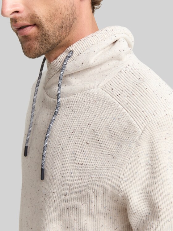 Snood Knitted jumper in a melange look - offwhite melange neps