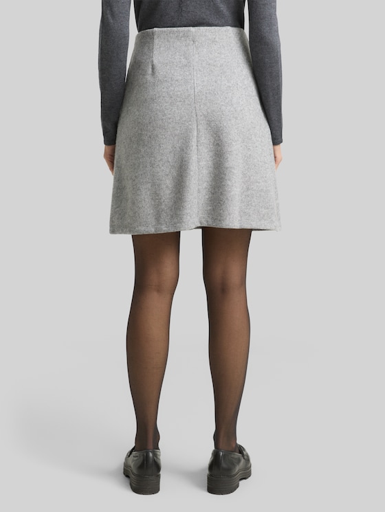 Cosy skirt in a melange look - medium silver grey melange